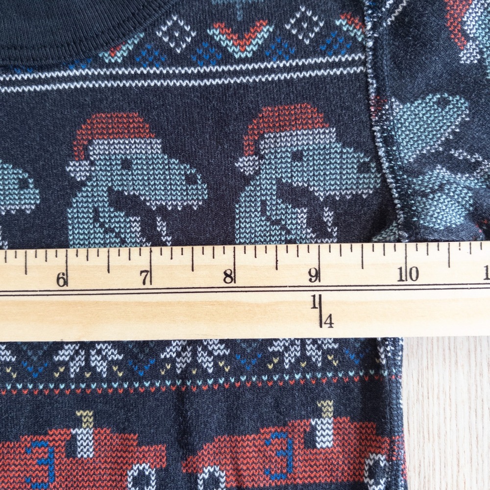 Hanna Andersson 2 Pc Pajamas Blue Dinosaur Race Car Fair Isle Holiday Kids 3T - Picture 7 of 8